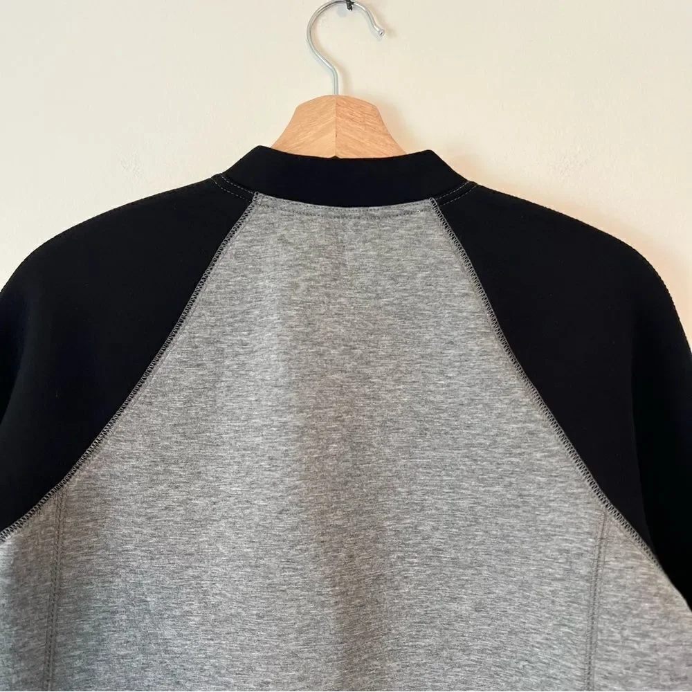 J. Crew Surf Varsity Neoprene Jacket Black Gray Size 6 Full Zip Sport